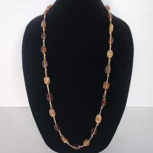 Brown Glass Bead Bohemian Necklace